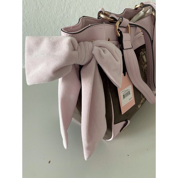 Juicy Couture Classic Juicy Lover Daydreamer Tote Bag Chocolate Pink Velour NEW - Picture 11 of 16